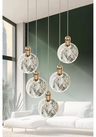 Resim Eray Aydınlatma 8002-4+1 Sarkıt Gold Led Avize Gold 