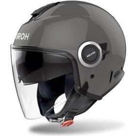 Resim Airoh Helyos Dark Grey Parlak Motosiklet Kaskı 