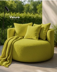 Resim Velura Home & Living Miz Berjer & Puf & Armut & Tekli Koltuk & Dinlenme Koltuğu - Sarı 