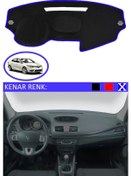 Resim Torpido Koruma Halısı Siyah Kenar Renk Mavi Renault Fluence İle Uyumlu 