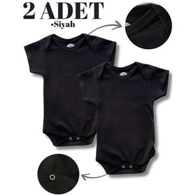 Resim Harmandar Betulbebek 2 Li Siyah Renk Bebek Body Atlet Zıbın Seti Siyah 