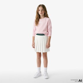 Resim Lacoste Çocuk Bisiklet Yaka Açık Pembe Sweatshirt 