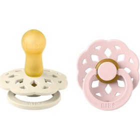 Resim Bibs Boheme Ikili Kauçuk Emzik 6+ Ay Ivory Blossom Turkuaz 