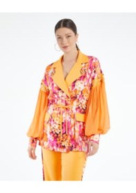 Resim Serpil Exclusive Blazer Ceket Ve Geniş Paça Pantolondan Oluşan Kadın Takım Modern Ve Şık Tasarım Orange 