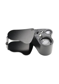 Resim Led Büyüteç, 30x 60x Işıklı Kuyumcular Büyüteç, Katlanabilir Metal Takı Göz Döngü Büyüteç, Paralar Pullar Saatler İçin 3 Adet 