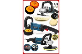 Resim Proxtech Premium Profesyonel 6 Kademeli Devirli Sünger Setli Zımpara Pasta Cila Polisaj Makinesi Ful Paket 