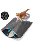 Resim Hype Store Kyrotech Elekli Kedi Tuvalet Önü Paspası 59×41 CM Çift Katmanlı Kedi Tutucu Paspas Dağılmayı Önleyen 