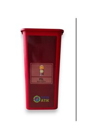 Resim Umbex 70 Litre Plastik Lüx Geri Dönüşüm Kutusu Geri Dönüşüm Kovası / Sıfır Atık Kutusu A Kalite Kırmızı 