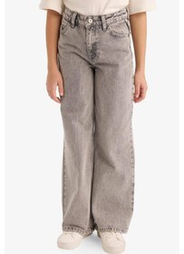 Resim Defacto Kız Çocuk Straight Wide Geniş Paça Jean Pantolon G4943a825aunm18 Gri-nm18 