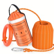 Resim 15,24/29,87 Metre Su Kurtarma Atma Torbası, Kayak, Kürek, Balıkçılık için Yansıtıcı Yüzme Torbası, Yüksek Görünürlüklü Acil Durum İpi 