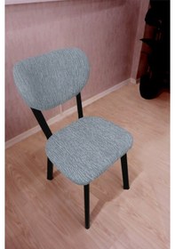 Resim StarMall Bohem Jakarlı Sandalye Kılıfı Çubuk Desen 1 Adet Gri 