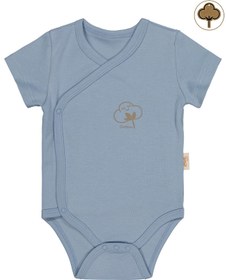 Resim Civil Baby Organik Pamuklu Kruvaze 0-3 Ay Çıtçıtlı Badi - Mavi - Mavi / 0-1 Ay 