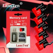 Resim LansTen 1pc Yüksek Hızlı Micro SD Kart, Sınıf 10 U3 U1, 16GB/32GB/50GB/64GB/100GB/128GB, 4K HD Uyumlu, Güvenlik Kameraları ve Akıllı Cihazlar için USB Adaptörlü TF Hafıza Kartı 