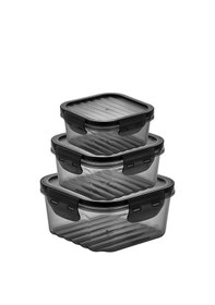 Resim Jasper JPR-0113 Saklama Kabı Plastik Seti Antrasit 1400 ML + 800 ML + 400 ML 