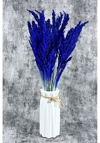 Resim Lacivert Bulgur Otu Vazo Aranjman Çiçeği 