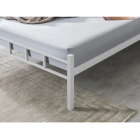 Resim Evger K90 Beyaz Metal Karyola Çift Kişilik Yataksız 