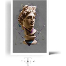Resim Apollo Büstü Gri Ahşap Tablo 4mm 