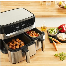 Resim TEFAL Airfryer & Grill 8,3L Geniş Çift Hazneli 8 Ön Ayarlı Pişirme Programlı Premium Airfyer 