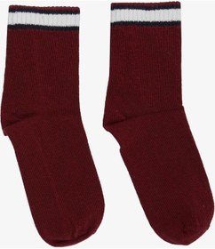 Resim Artı Breeze Kız Çocuk Soket Çorap Çizgili 1-14 Yaş, Bordo-bordo Bordo 