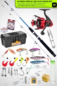 Resim Spin At-Çek Deniz ve Göl Profesyonel Olta Seti Takımı - M - 1.50MT / 10-30GR - 42 Parça Elite 