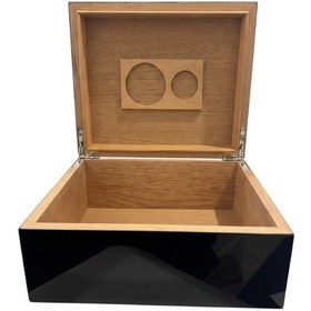 Resim Premiumquality Porto Alegre Siyah Sedir Humidor Puro Kutusu 