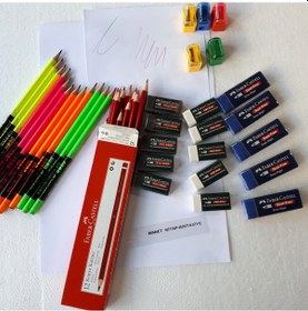 Resim Kurşun Kalem Silği Kalemtraş Kırmızı Kalem Seti 