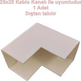 Resim Mutlusan 25X25 Kablo Kanalı Dış Köşe Plastik Beyaz 