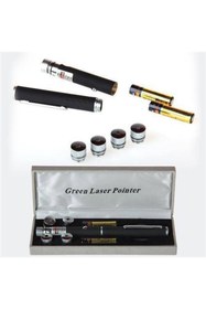 Resim Bifirsat Yeşil Lazer Pointer 100 Mw 10km Etkili (5 Başlıklı) 