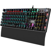 Resim Rampage KB-R28 BLADE PLUS Siyah/Gümüş Gökkuşağı Aydınlatmalı Tam Türkçe Red Switch Mekanik Gaming Klavye OYUNLARDA YENİLMEZ OLUN