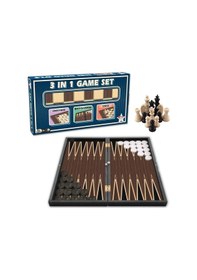 Resim Platin Üçlü Oyun Seti Tavla-dama-satranç Büyük Boy 