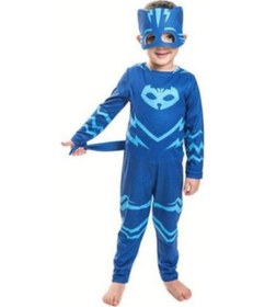 Resim Pj Mask Kostüm Pijamaskeliler Kedi Çocuk Kostüm -Tulum + Maske 