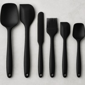 Resim 6'lı Yanmaz ve Yapışmaz Mutfak Seti, Pasta, Yumurta, Kaşık, Bıçak, Spatula 