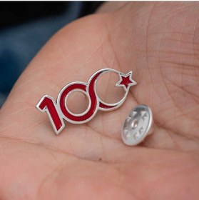 Resim Stillove Gümüş Ay Yıldız 100.yıl Rozet 