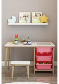Resim Moniev Çocuk Çalışma Masası Oyun Ve Etkinlik Masası Yaz Sil Pembe Pembe 