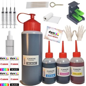 Resim Duruink Canon MG2150 MG2250 MG2255 (Pg 540 cl 541) Kartuş Dolum Seti 500ML SİYAH+3X100ML Renkli Mürekkep 