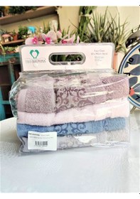 Resim Annem Bukle Jakarlı 50x90 Cm. Çeyizlik El Ve Yüz 4'lü Lüks Havlu Seti Özel Çantalı Amblajında Marin Diğer 