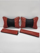 Resim Kırmızı Taşlı Oto Boyun Yastığı Kemer Konforu Kemer Pedi 2li Set Kırmızı 