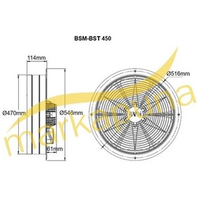 Resim Bvn Bahçıvan Bsm 450 Monofaze 45 Cm 5000 M³/H Sanayi Aspiratör 