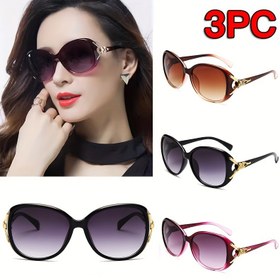 Resim 3 adet Oval Büyük Çerçeve Kadın Moda Gözlükleri Retro Lüks Stil Dekoratif Gözlükler 