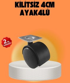 Resim Flzdgnkr Kilitsiz 4 Cm Tekerlek Ayak 4 Lü Set Sessiz Ve Dalı Beton 