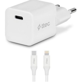 Resim Ttec Smartcharger 20w Pd Seyahat Hızlı Şarj Aleti + Usb-c - Lightning 150 Cm Kablo Beyaz Beyaz 