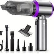 Resim QILIEASY, 100W Yüksek Güçlü Araç Süpürgesi, 18000Pa Üfleme Fonksiyonlu El Tipi Vakum, Toz, Kir ve Evcil Hayvan Tüyleri için 4’ü 1 Arada Taşınabilir Mini Vakum, USB Şarjlı, Çok Açılı Ev & Araç Kullanımı 