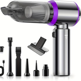 Resim QILIEASY 100W Yüksek Güçlü Araba Elektrikli Süpürge, 18000Pa Emiş ve Üfleme Özellikli El Tipi Güçlü Vakum Makinesi, Toz, Kırık Parça ve Evcil Hayvan Tüyleri İçin Uygun, USB Şarjlı, Çok Aksesuarlı Ev ve Araç için Taşınabilir Mini Çift Amaçlı Vakum 