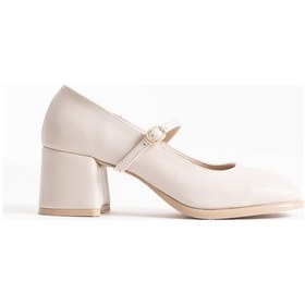 Resim Blown Bej Cilt Kadın Topuklu Ayakkabı Bej Cilt 