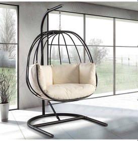 Resim Babyhopeankara Heyner Bahçe Balkon Teras Salıncağı Hamak Lüx Metal Salıncak S-K 