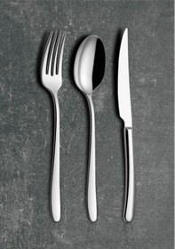 Resim Arsel Miray Sade 30 Parça 6 Kişilik Çatal Kaşık Bıçak Takımı 304 Kalite 3mm Gümüş 