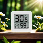 Resim 1 Adet Mini Elektronik Higrometre Termometre, Plastik Malzeme, Düğme Pil Güçlü, Şarj Edilemez, 1 Pil Dahil, Ev, Bebek Odası, Araba Sıcaklık ve Nem Ölçümü için 