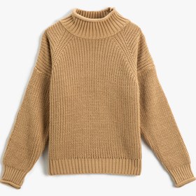 Resim Kız Çocuk Basic Yarım Balıkçı Yaka Örgü Kazak 