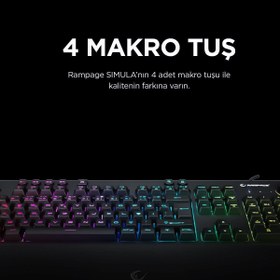 Resim Rampage Kb-gx65 Simula Usb Rgb Aydınlatmalı 4 Makro Tuşlu Bilek Destekli Gaming Oyuncu Klavyesi 