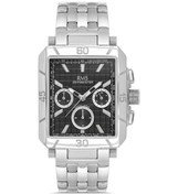 Resim Rms Zeitmeister Rms.1.ag2054.02 Kare Kadranlı Kristal Camlı Çelik Kordon Çelik Kasa 5 Atm Suya Dayanıklı Metalik Renk Erkek Kol Saati Metalik 